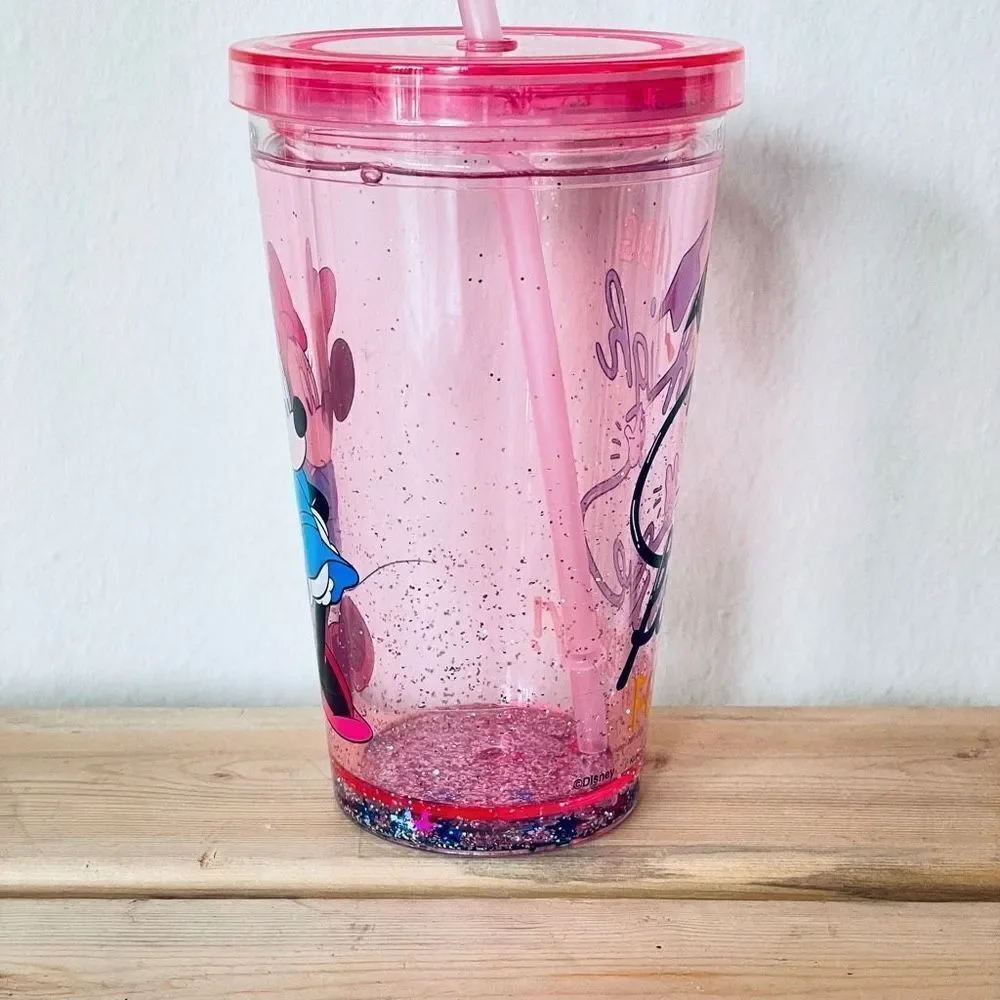 NWT Disney Minnie Mouse Prom Grad Pink A Big High Five for Today travel Tumbler